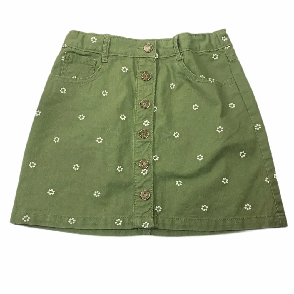 NEW GYMBOREE Olive Green 100% Cotton Skirt 10